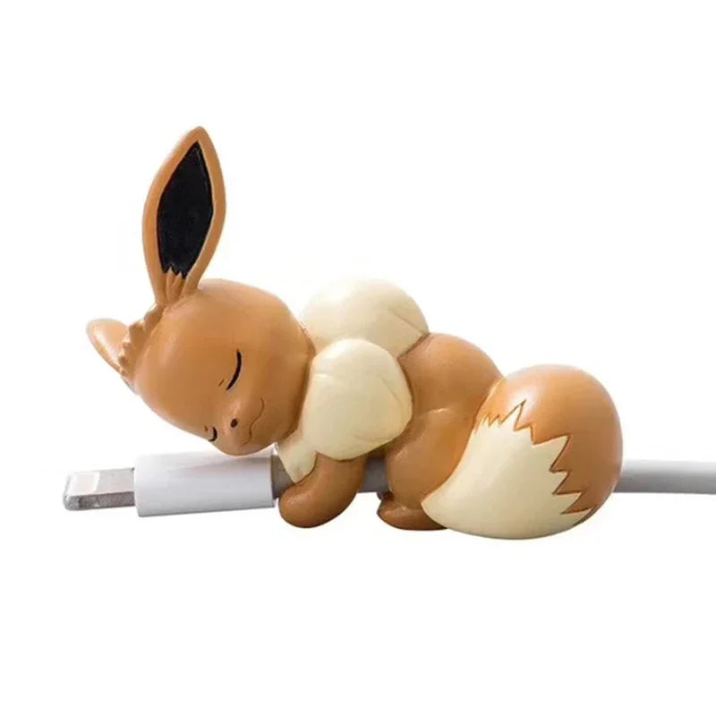 Adorable Pokemon Data Cable Protective Cover - Pikachu, Eevee, and More