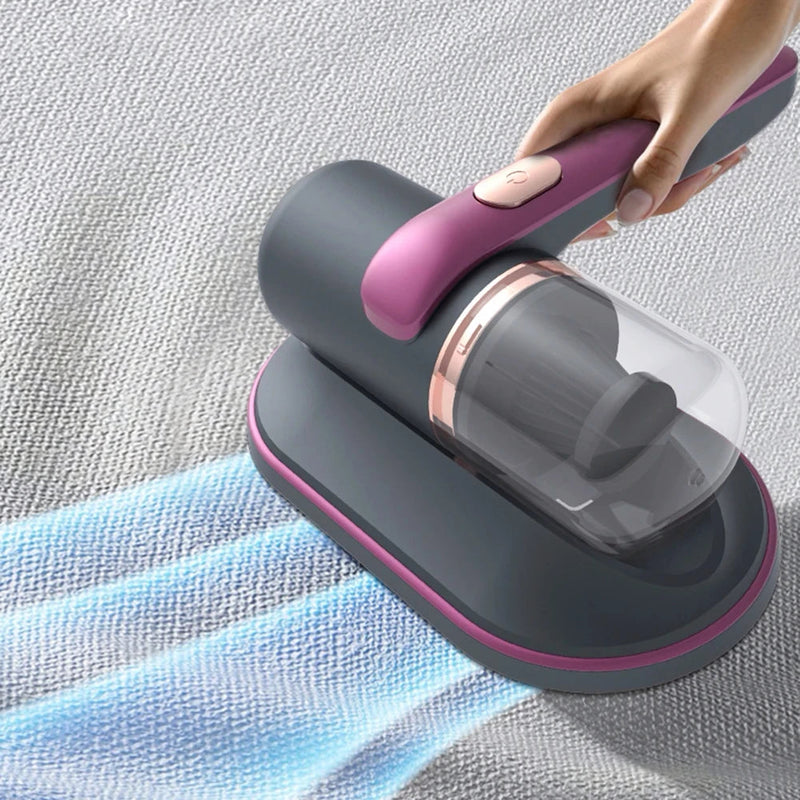 Portable cordless anti-dust mite vacuum cleaner with UV light