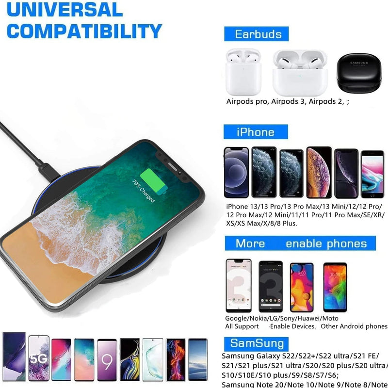 Ultra-Fast 30W Wireless Charger with LED Indicator for Smartphones