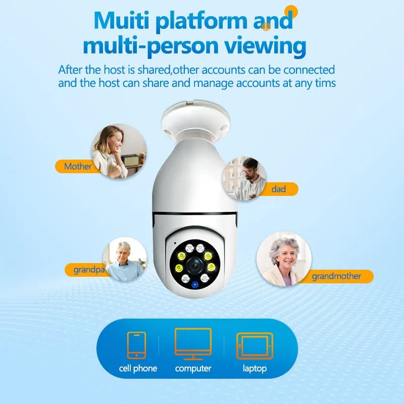 Surveillance Camera with 5G WiFi Lamp