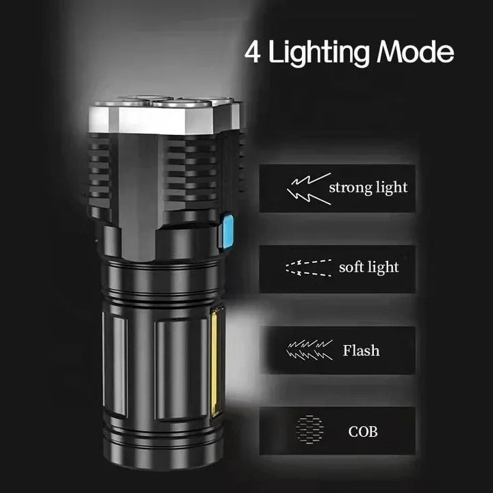 High Power LED Flashlight 4 LEDs