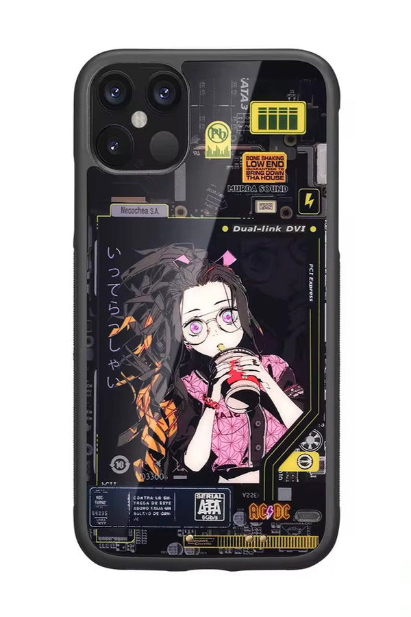 Demon Slayer: Nezuko Kamado Luminous LED Glow Phone Case - Cyberpunk