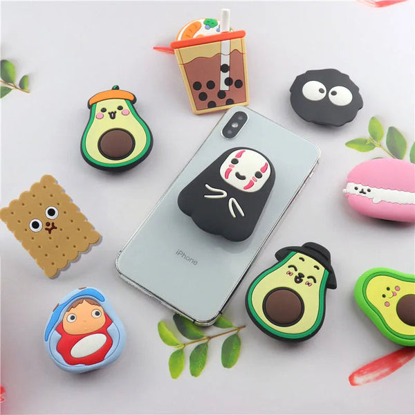 Cute Cartoon Avocado Phone Holder - Universal Stand for iPhone, Samsung, and More