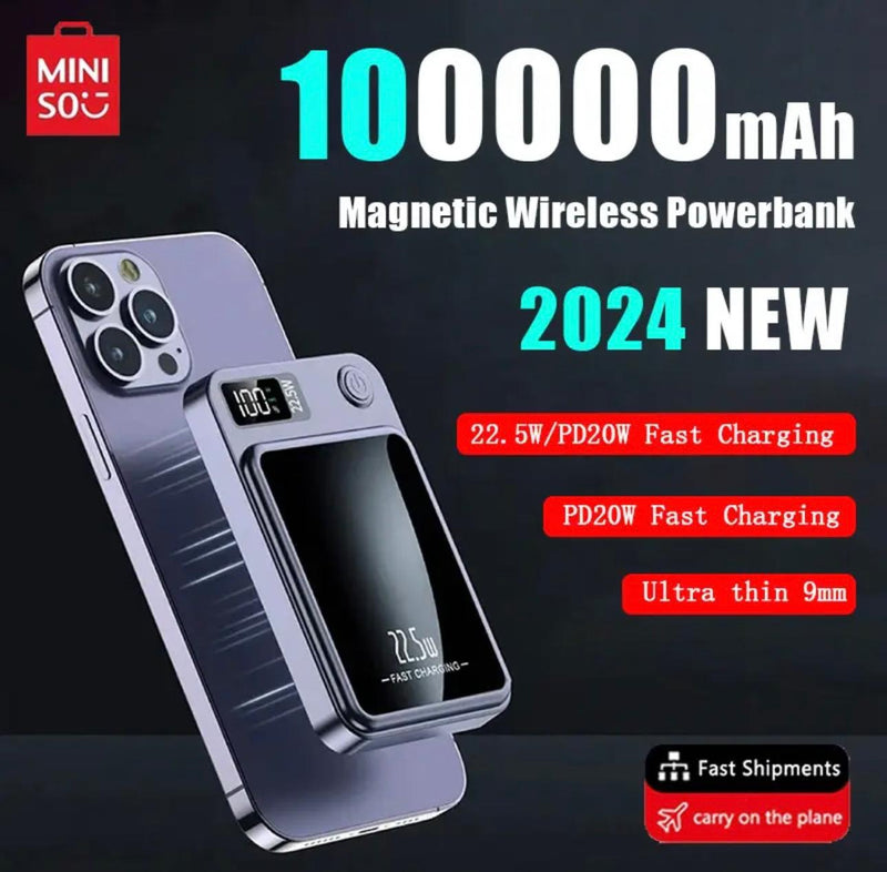 Ultra-Capacity Magnetic Multi Plug Power Bank: 50k/100k mAh