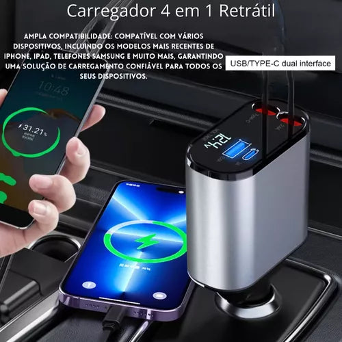 Retractable 4 in 1 charger