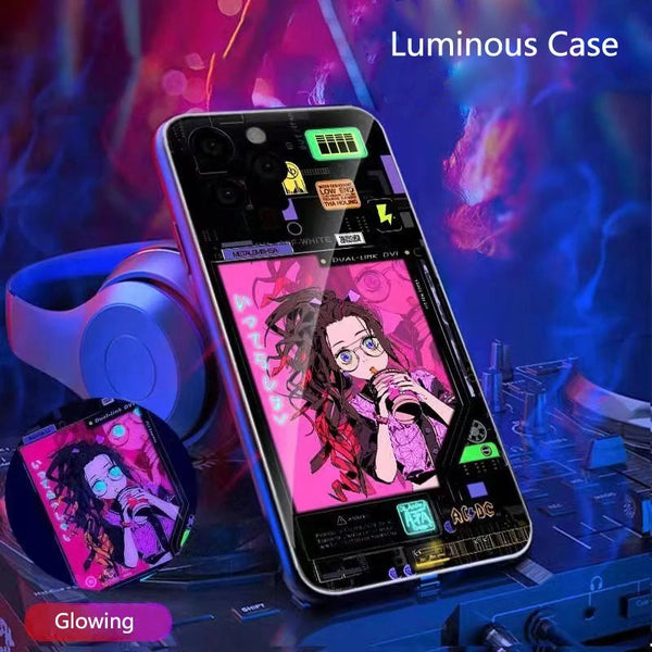 Demon Slayer: Nezuko Kamado Luminous LED Glow Phone Case - Cyberpunk