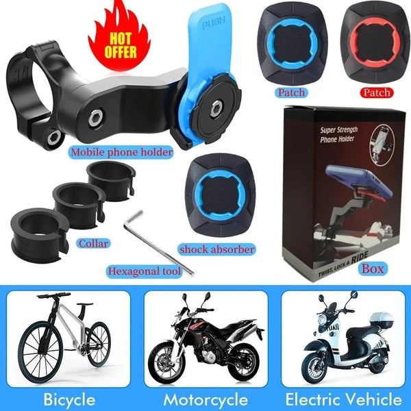 Motorcycle and Bicycle Phone Mount: Universal, Durable & Shock-Resistant